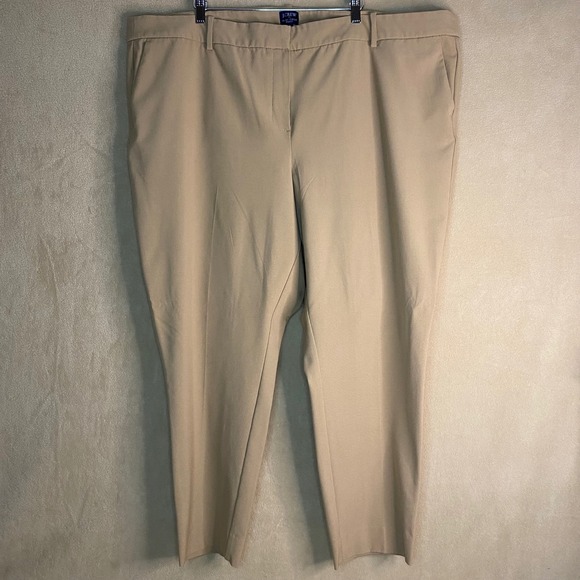 J.Crew Pants - J Crew Ruby Crop Pant‎ Khaki Tan Straight Leg Women's Casual Comfort Size 24 EUC